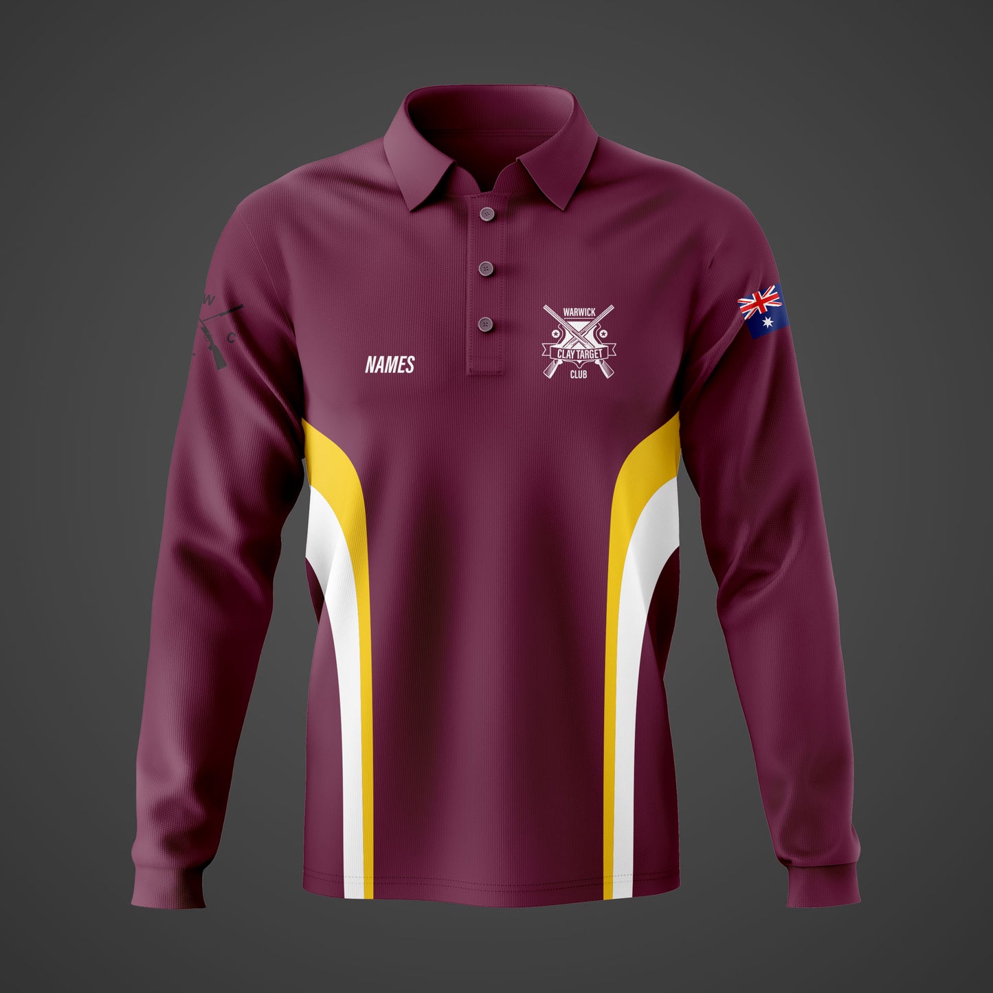 Warwick Clay Target Portal - Long Sleeve Polo