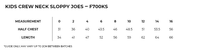 F700KS Kids Crew Neck Jumper