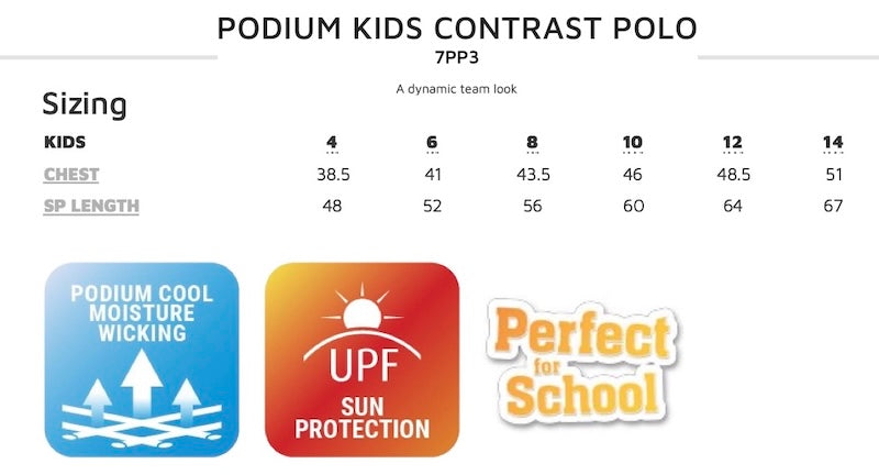 Podium Kids Contrast Polo - 7PP3